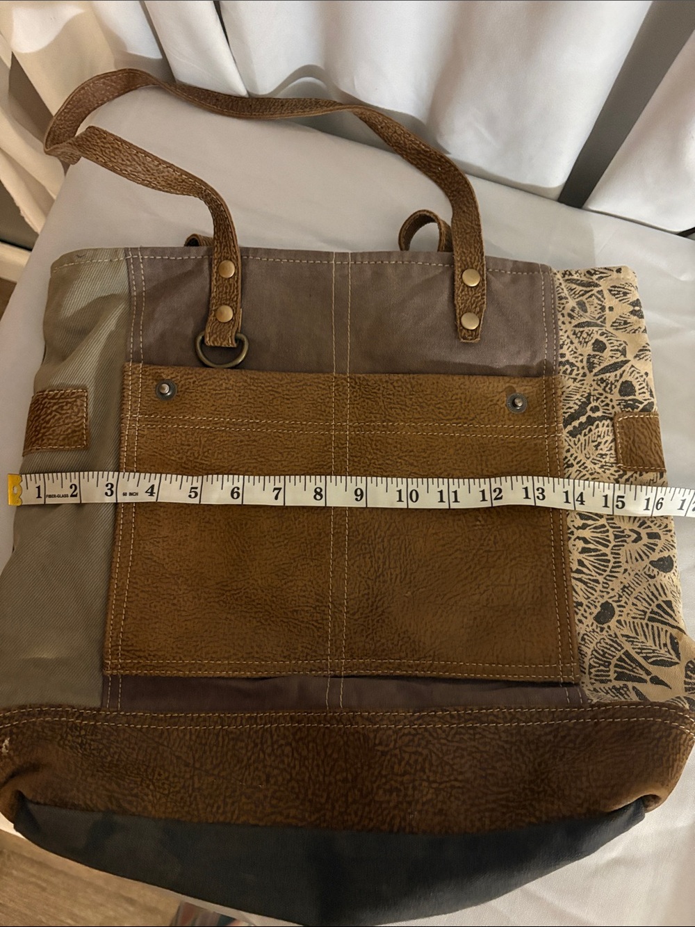 Myra Bag women’s Brown Canvas & Faux Leather Tote Bag